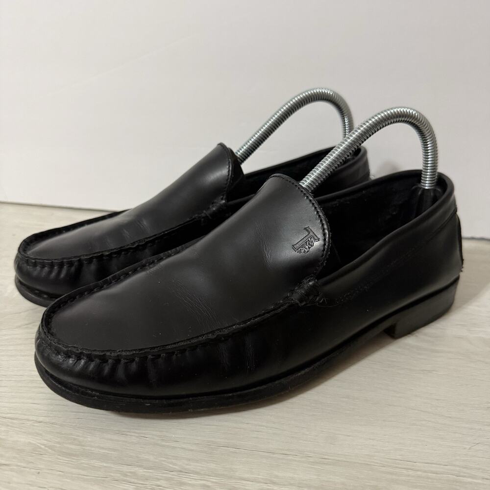 J.P. Tod's Driver Loafers Black Leather ITALY Women's Size 6